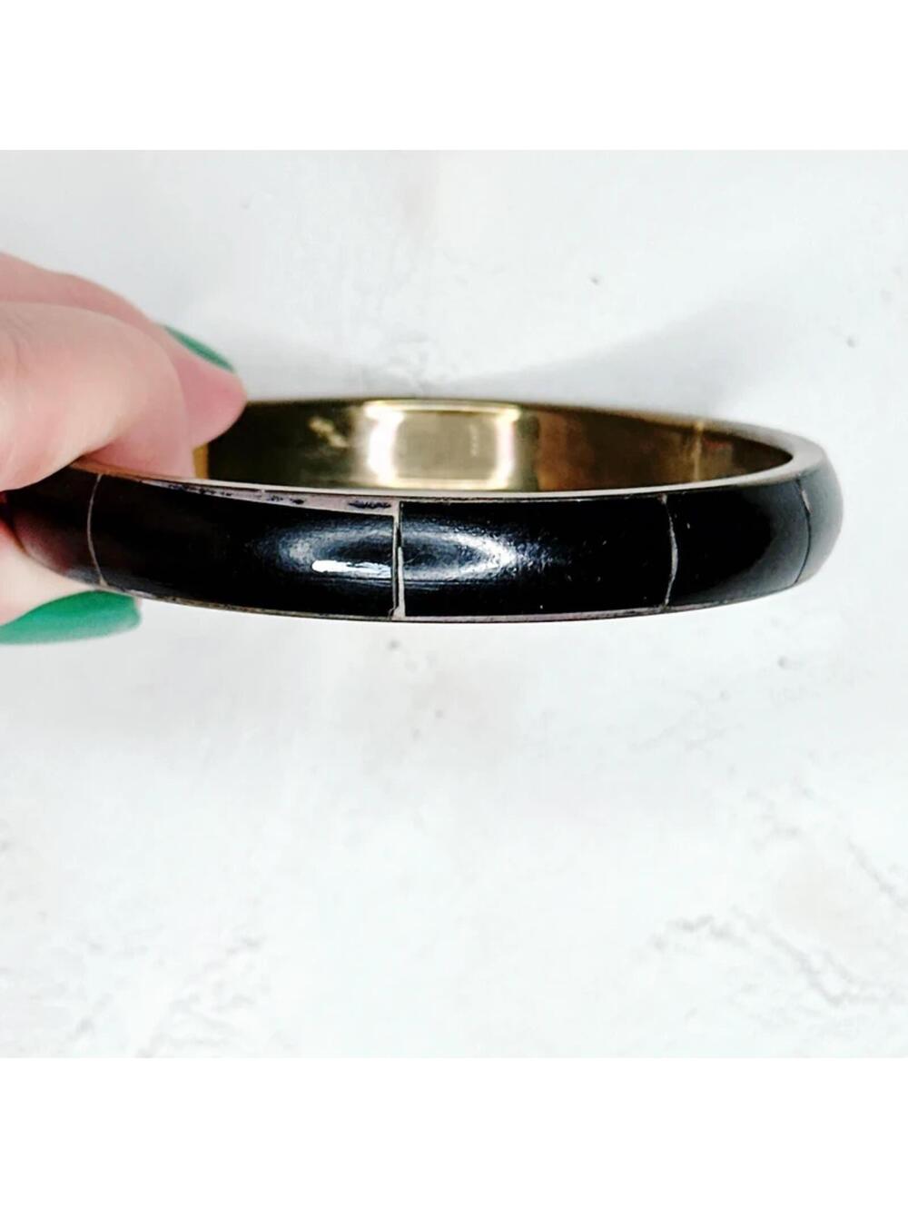 5905u. Black Bone Bracelet Bronze